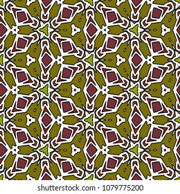 Hexagonal symmetry vector ornaments. Geometric pattern for ceramic tile, surface design, textiles, printing, wallpaper.The endless texture with abstract stars.