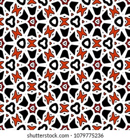 Hexagonal symmetry vector ornaments. Geometric pattern for ceramic tile, surface design, textiles, printing, wallpaper.The endless texture with abstract stars.