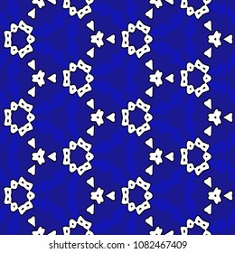 Hexagonal symmetry vector ornaments. Geometric pattern for ceramic tile, surface design, textiles, printing, wallpaper.The endless texture with abstract stars.