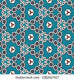 Hexagonal symmetry vector ornaments. Geometric pattern for ceramic tile, surface design, textiles, printing, wallpaper.The endless texture with abstract stars.