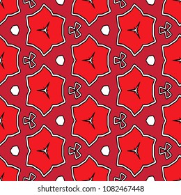 Hexagonal symmetry vector ornaments. Geometric pattern for ceramic tile, surface design, textiles, printing, wallpaper.The endless texture with abstract stars.
