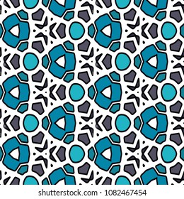 Hexagonal symmetry vector ornaments. Geometric pattern for ceramic tile, surface design, textiles, printing, wallpaper.The endless texture with abstract stars.