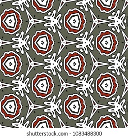 Hexagonal symmetry vector ornaments. Geometric pattern for ceramic tile, surface design, textiles, printing, wallpaper.The endless texture with abstract stars.