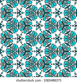 Hexagonal symmetry vector ornaments. Geometric pattern for ceramic tile, surface design, textiles, printing, wallpaper.The endless texture with abstract stars.