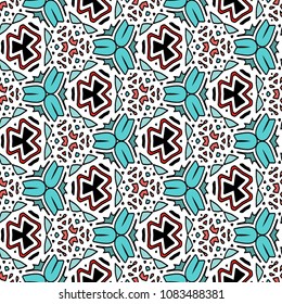Hexagonal symmetry vector ornaments. Geometric pattern for ceramic tile, surface design, textiles, printing, wallpaper.The endless texture with abstract stars.