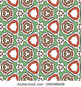 Hexagonal symmetry vector ornaments. Geometric pattern for ceramic tile, surface design, textiles, printing, wallpaper.The endless texture with abstract stars.