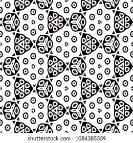 Hexagonal symmetry vector ornaments. Geometric pattern for ceramic tile, surface design, textiles, printing, wallpaper.The endless texture with abstract stars.
