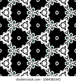 Hexagonal symmetry vector ornaments. Geometric pattern for ceramic tile, surface design, textiles, printing, wallpaper.The endless texture with abstract stars.