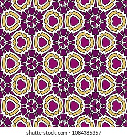 Hexagonal symmetry vector ornaments. Geometric pattern for ceramic tile, surface design, textiles, printing, wallpaper.The endless texture with abstract stars.
