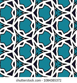 Hexagonal symmetry vector ornaments. Geometric pattern for ceramic tile, surface design, textiles, printing, wallpaper.The endless texture with abstract stars.