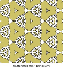 Hexagonal symmetry vector ornaments. Geometric pattern for ceramic tile, surface design, textiles, printing, wallpaper.The endless texture with abstract stars.