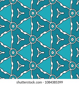 Hexagonal symmetry vector ornaments. Geometric pattern for ceramic tile, surface design, textiles, printing, wallpaper.The endless texture with abstract stars.