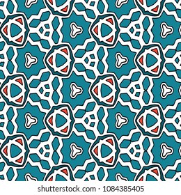 Hexagonal symmetry vector ornaments. Geometric pattern for ceramic tile, surface design, textiles, printing, wallpaper.The endless texture with abstract stars.