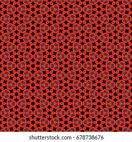 Hexagonal symmetry vector ornaments. Geometric pattern for ceramic tile, surface design, textiles, printing, wallpaper.The endless texture with abstract stars.