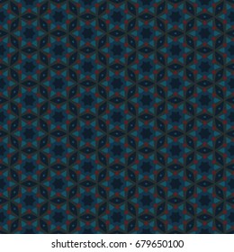 Hexagonal symmetry vector ornaments. Geometric pattern for ceramic tile, surface design, textiles, printing, wallpaper.The endless texture with abstract stars.