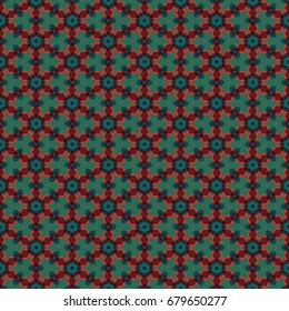 Hexagonal symmetry vector ornaments. Geometric pattern for ceramic tile, surface design, textiles, printing, wallpaper.The endless texture with abstract stars.
