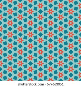 Hexagonal symmetry vector ornaments. Geometric pattern for ceramic tile, surface design, textiles, printing, wallpaper.The endless texture with abstract stars.
