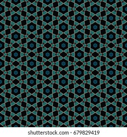 Hexagonal symmetry vector ornaments. Geometric pattern for ceramic tile, surface design, textiles, printing, wallpaper.The endless texture with abstract stars.