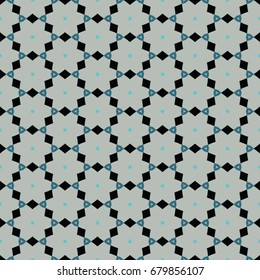 Hexagonal symmetry vector ornaments. Geometric pattern for ceramic tile, surface design, textiles, printing, wallpaper.The endless texture with abstract stars.