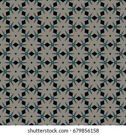 Hexagonal symmetry vector ornaments. Geometric pattern for ceramic tile, surface design, textiles, printing, wallpaper.The endless texture with abstract stars.