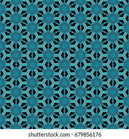 Hexagonal symmetry vector ornaments. Geometric pattern for ceramic tile, surface design, textiles, printing, wallpaper.The endless texture with abstract stars.
