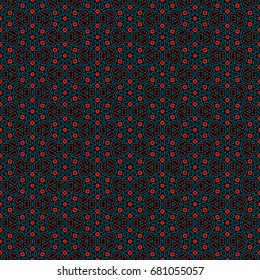 Hexagonal symmetry vector ornaments. Geometric pattern for ceramic tile, surface design, textiles, printing, wallpaper.The endless texture with abstract stars.