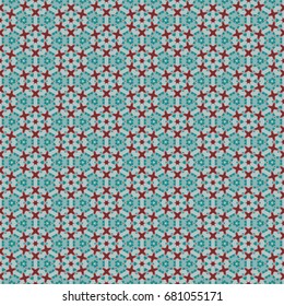 Hexagonal symmetry vector ornaments. Geometric pattern for ceramic tile, surface design, textiles, printing, wallpaper.The endless texture with abstract stars.