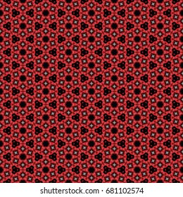 Hexagonal symmetry vector ornaments. Geometric pattern for ceramic tile, surface design, textiles, printing, wallpaper.The endless texture with abstract stars.