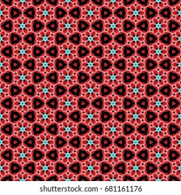 Hexagonal symmetry vector ornaments. Geometric pattern for ceramic tile, surface design, textiles, printing, wallpaper.The endless texture with abstract stars.