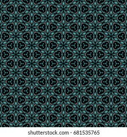Hexagonal symmetry vector ornaments. Geometric pattern for ceramic tile, surface design, textiles, printing, wallpaper.The endless texture with abstract stars.