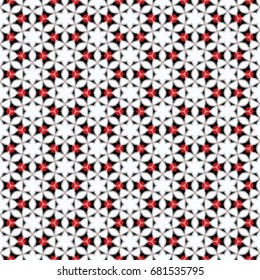 Hexagonal symmetry vector ornaments. Geometric pattern for ceramic tile, surface design, textiles, printing, wallpaper.The endless texture with abstract stars.