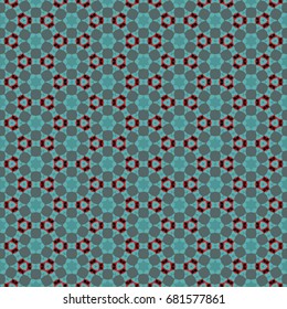 Hexagonal symmetry vector ornaments. Geometric pattern for ceramic tile, surface design, textiles, printing, wallpaper. The endless texture with abstract stars.