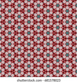 Hexagonal symmetry vector ornaments. Geometric pattern for ceramic tile, surface design, textiles, printing, wallpaper. The endless texture with abstract stars.