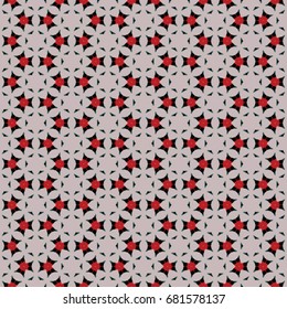 Hexagonal symmetry vector ornaments. Geometric pattern for ceramic tile, surface design, textiles, printing, wallpaper. The endless texture with abstract stars.