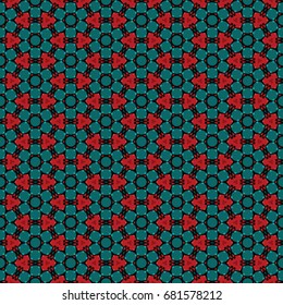 Hexagonal symmetry vector ornaments. Geometric pattern for ceramic tile, surface design, textiles, printing, wallpaper. The endless texture with abstract stars.