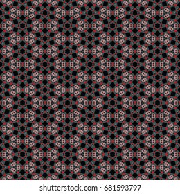 Hexagonal symmetry vector ornaments. Geometric pattern for ceramic tile, surface design, textiles, printing, wallpaper. The endless texture with abstract stars.