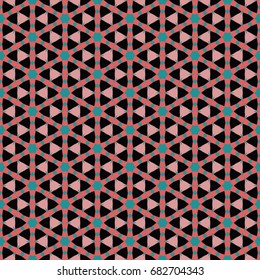 Hexagonal symmetry vector ornaments. Geometric pattern for ceramic tile, surface design, textiles, printing, wallpaper.The endless texture with abstract stars.