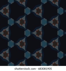 Hexagonal symmetry vector ornaments. Geometric pattern for ceramic tile, surface design, textiles, printing, wallpaper.The endless texture with abstract stars.
