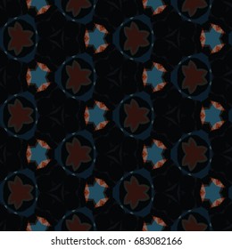 Hexagonal symmetry vector ornaments. Geometric pattern for ceramic tile, surface design, textiles, printing, wallpaper.The endless texture with abstract stars.