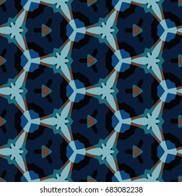 Hexagonal symmetry vector ornaments. Geometric pattern for ceramic tile, surface design, textiles, printing, wallpaper.The endless texture with abstract stars.
