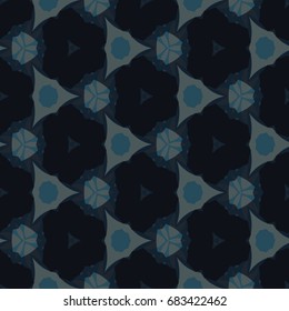 Hexagonal symmetry vector ornaments. Geometric pattern for ceramic tile, surface design, textiles, printing, wallpaper.The endless texture with abstract stars.