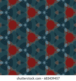 Hexagonal symmetry vector ornaments. Geometric pattern for ceramic tile, surface design, textiles, printing, wallpaper.The endless texture with abstract stars.
