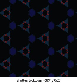 Hexagonal symmetry vector ornaments. Geometric pattern for ceramic tile, surface design, textiles, printing, wallpaper.The endless texture with abstract stars.