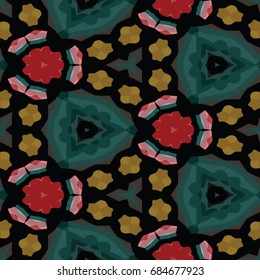 Hexagonal symmetry vector ornaments. Geometric pattern for ceramic tile, surface design, textiles, printing, wallpaper.The endless texture with abstract stars.