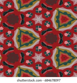 Hexagonal symmetry vector ornaments. Geometric pattern for ceramic tile, surface design, textiles, printing, wallpaper.The endless texture with abstract stars.