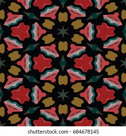 Hexagonal symmetry vector ornaments. Geometric pattern for ceramic tile, surface design, textiles, printing, wallpaper.The endless texture with abstract stars.