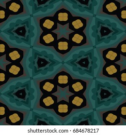 Hexagonal symmetry vector ornaments. Geometric pattern for ceramic tile, surface design, textiles, printing, wallpaper.The endless texture with abstract stars.