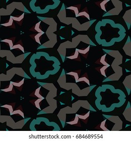 Hexagonal symmetry vector ornaments. Geometric pattern for ceramic tile, surface design, textiles, printing, wallpaper.The endless texture with abstract stars.