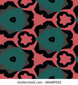 Hexagonal symmetry vector ornaments. Geometric pattern for ceramic tile, surface design, textiles, printing, wallpaper.The endless texture with abstract stars.