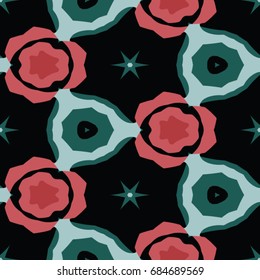 Hexagonal symmetry vector ornaments. Geometric pattern for ceramic tile, surface design, textiles, printing, wallpaper.The endless texture with abstract stars.